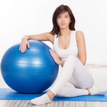 Ballon de Yoga et Fitness Taille M 65 cm Bleu – Pompe Fournie – Résistant et Multi Usages – Gym Ball - Adhérence Optimale 3