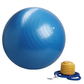 Ballon de Yoga et Fitness Taille M 65 cm Bleu – Pompe Fournie – Résistant et Multi Usages – Gym Ball - Adhérence Optimale 4