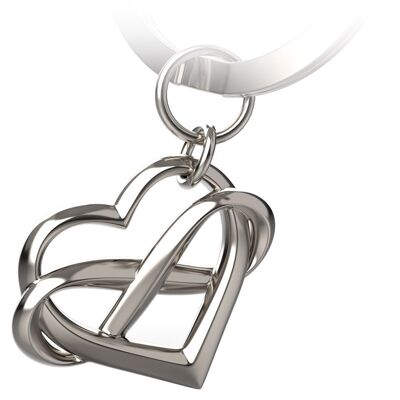 Porte-clés coeur "Infinite Love" avec signe infini - pendentif infini avec coeur
