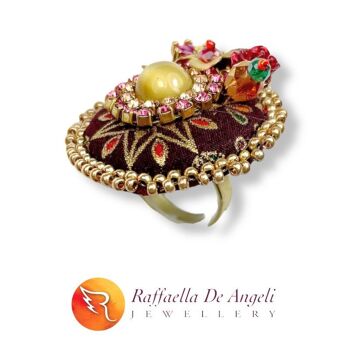 Bague Bouquet Amarante Ajustable 2