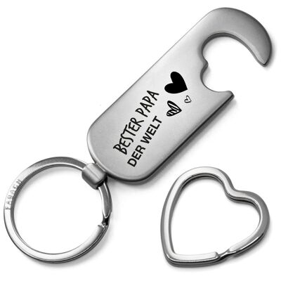 "Best Dad in the World" keychain with bottle opener and engraving