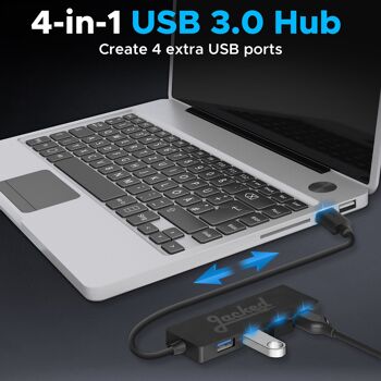 Répartiteur USB pour ordinateur portable – hub USB 3.0 répartiteur USB – hub USB 4 ports – station d'accueil USB multiport 2