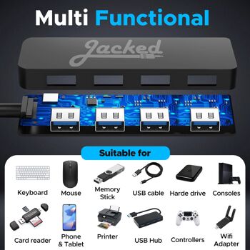 Répartiteur USB pour ordinateur portable – hub USB 3.0 répartiteur USB – hub USB 4 ports – station d'accueil USB multiport 4