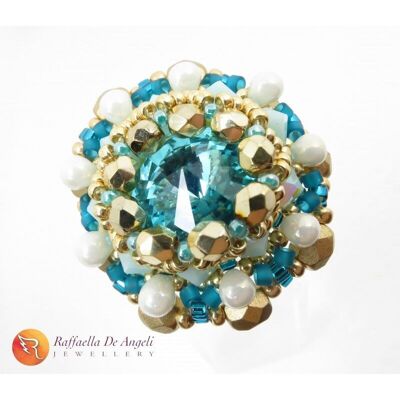 Beatrice 11 Turquoise adjustable ring