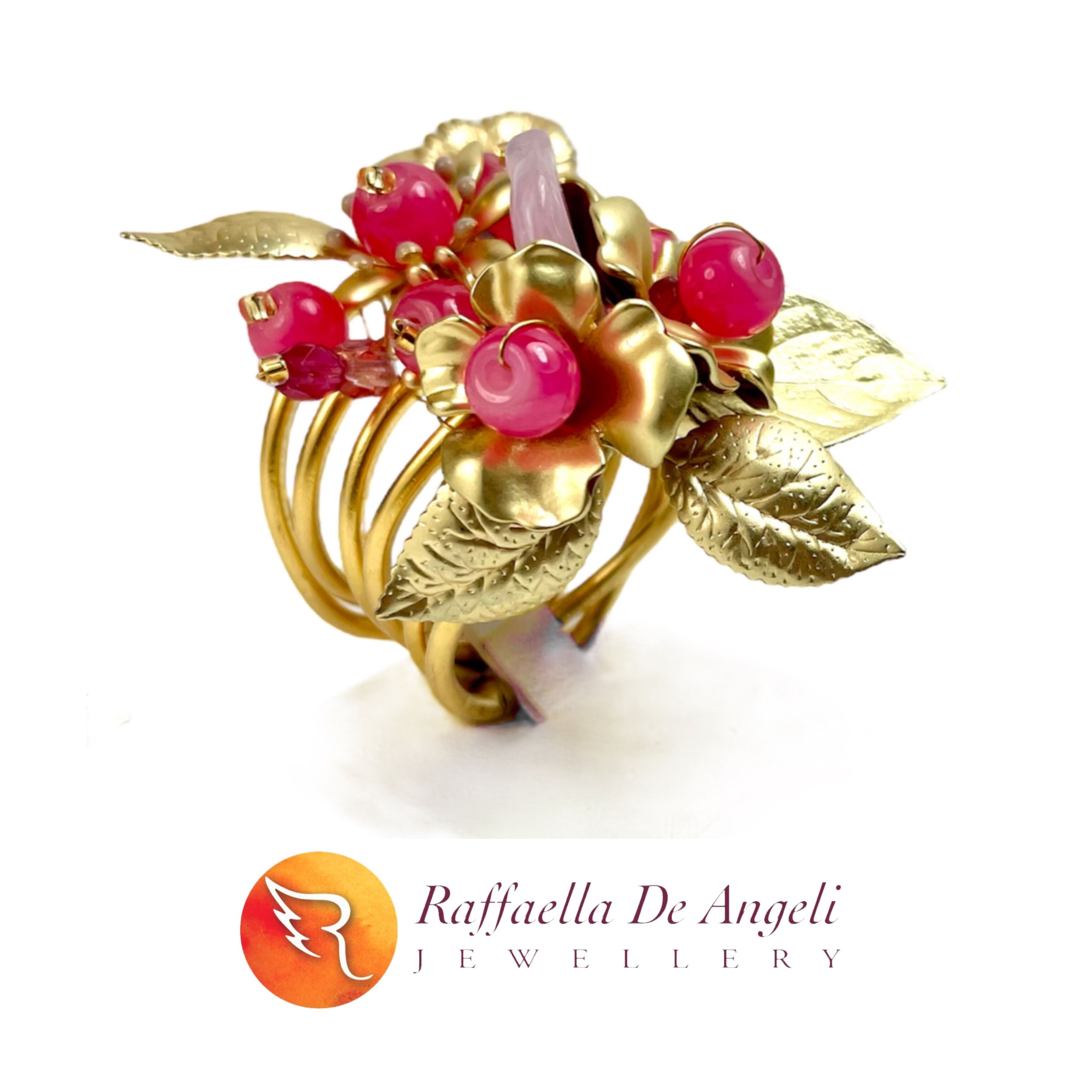 Anillo ajustable Bouquet 04 Fucsia