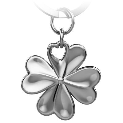 Llavero de trébol "Shamrock" - pequeño amuleto de la suerte con corazón para el llavero