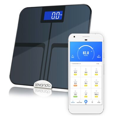 Balance intelligente avec analyse corporelle - Balance numérique avec application - Pourcentage de graisse du pèse-personne - Impédancemètre