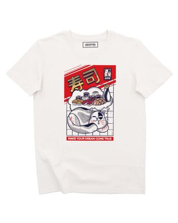 T-shirt Un Rêve de Sushi - Tee-shirt Nourriture Japon Chat 1