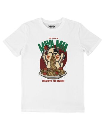 T-shirt Mamma Mia - Tee-shirt Chat Spaguetti 1