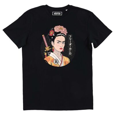 T-shirt Frida Samurai - T-shirt Mashup con pittura giapponese