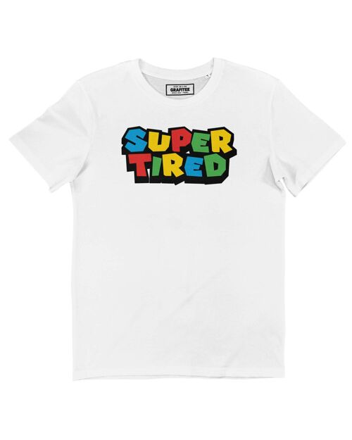 T-shirt Super Tired - Tee-shirt Typographie Mario