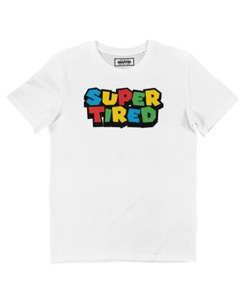 T-shirt Super Tired - Tee-shirt Typographie Mario 1