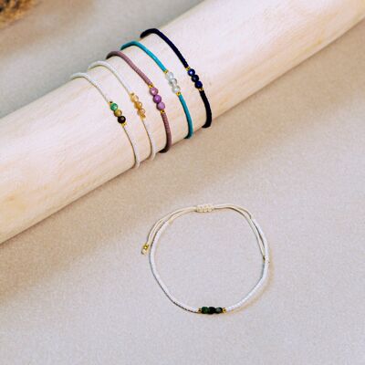 Faceted flat stone bracelets