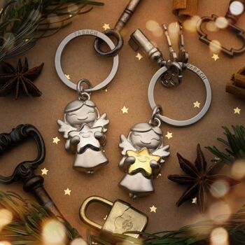 Porte-clés ange gardien "Étoile" - Ange de Noël avec étoile - porte-bonheur ange 11