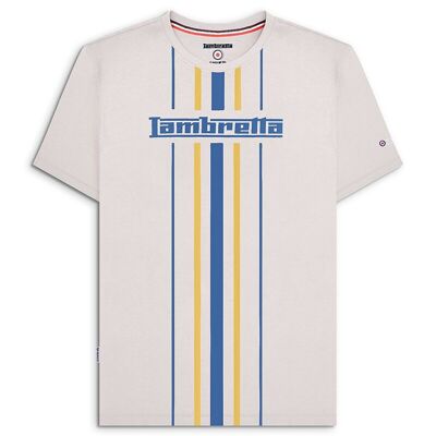 T-Shirt mit vertikalen Streifen, Weißkappe, Grau, SS24