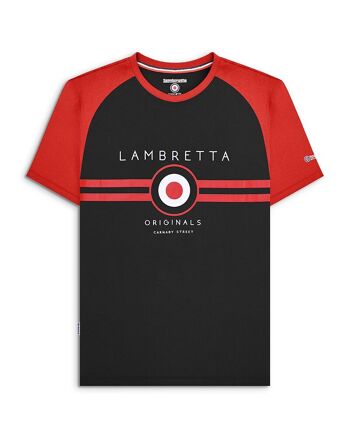 T-shirt Target Raglan Noir/Rouge PE24 1