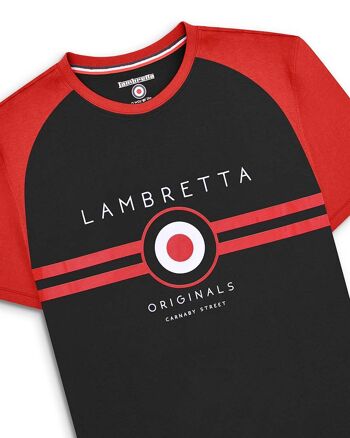 T-shirt Target Raglan Noir/Rouge PE24 2