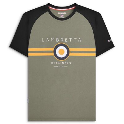 Target Raglan-T-Shirt Khaki/Schwarz/Gold SS24