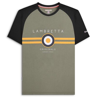 Camiseta Target Raglan Caqui/Negro/Oro SS24
