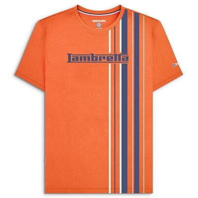 T-Shirt mit Racing-Streifen in Burnt Orange SS24