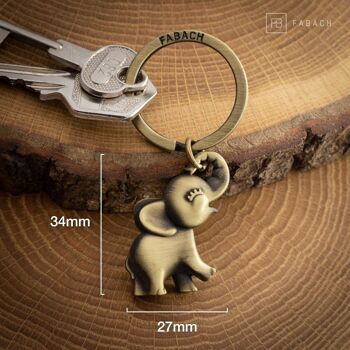 Porte-clés éléphant "Jumbo" - Pendentif mignon bébé éléphant - Porte-bonheur et cadeau pour les amoureux des éléphants 8