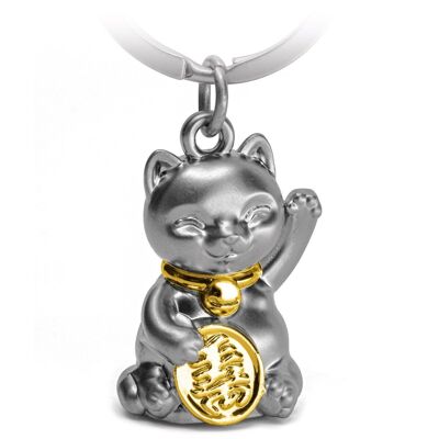 Portachiavi gatto portafortuna "Maneki Neko" - Simpatico ciondolo gatto portafortuna - Portafortuna gatto