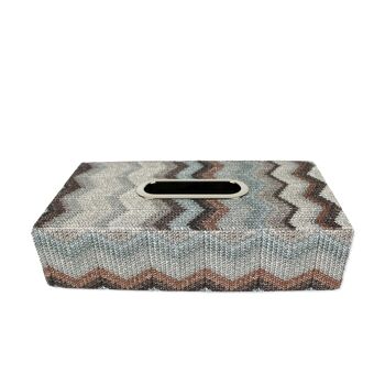 Boîte à mouchoirs zigzag gris bleu motif boîte à mouchoirs 5