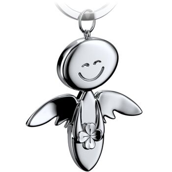 "Sourire" avec feuille de trèfle - porte-clés ange gardien - porte-bonheur ange - bonne chance ange porte-bonheur 1