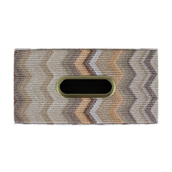 Boîte à mouchoirs en zigzag, boîte à mouchoirs à motif gris marron 2