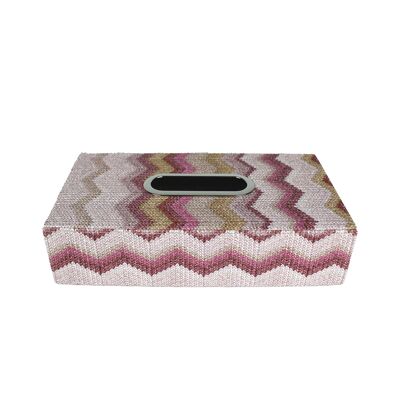 Caja de pañuelos caja de pañuelos faciales con patrón rosa en zigzag