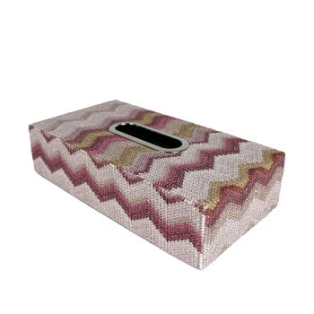 Boîte à mouchoirs boîte à mouchoirs motif zigzag rose 2