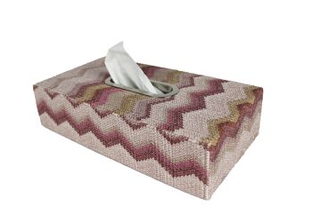 Boîte à mouchoirs boîte à mouchoirs motif zigzag rose 4