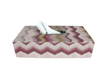 Boîte à mouchoirs boîte à mouchoirs motif zigzag rose 5