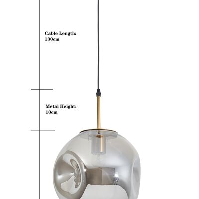 Lámpara colgante de globo mediana estilo diseñador, copa de champán