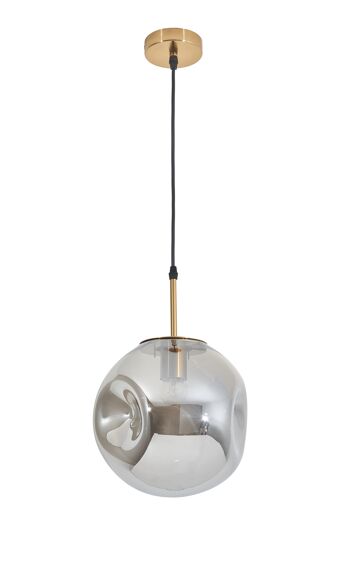 Lampe à suspension globe moyenne de style design en verre de champagne 2