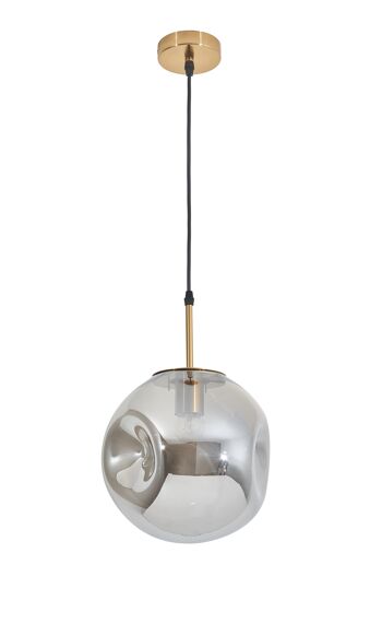 Lampe à suspension globe moyenne de style design en verre de champagne 11