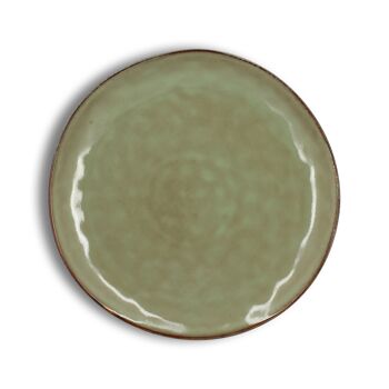 Assiette plate barbade 27.5cm en grès vert clair 1