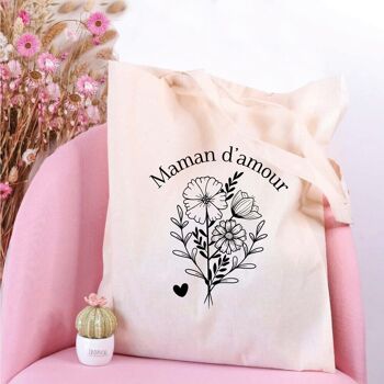 Grand Tote Bag - Bouquet De Fleurs Maman d'amour 1