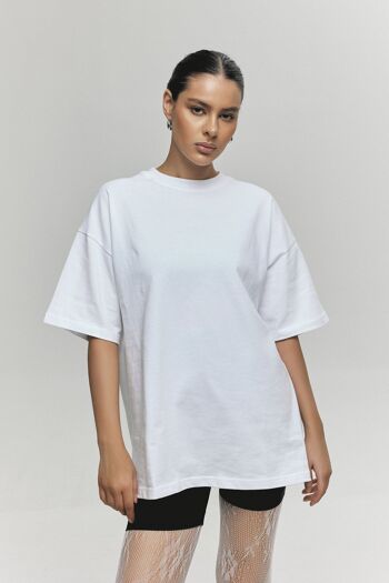 T-Shirt Oversize 100% Coton Bio Premium - Blanc - 2