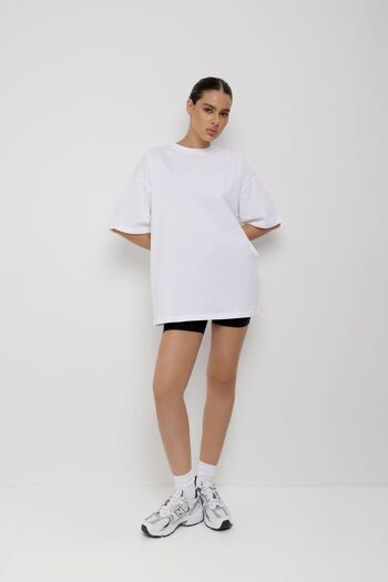 T-Shirt Oversize 100% Coton Bio Premium - Blanc - 4
