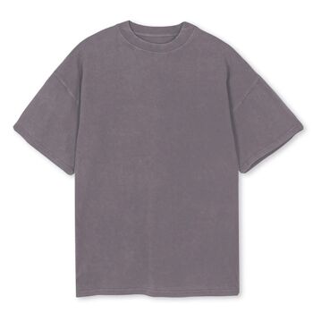 T-Shirt Oversize 100% Coton Bio Premium - Gris Orage - 1