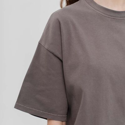 Camiseta oversize 100% algodón biológico premium - Grigio Tempesta -