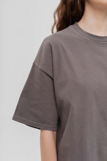 T-shirt oversize 100% coton biologique premium - Grigio Tempesta - 1
