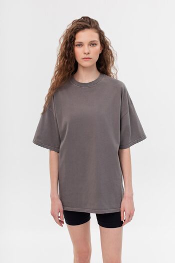 T-shirt oversize 100% coton biologique premium - Grigio Tempesta - 2