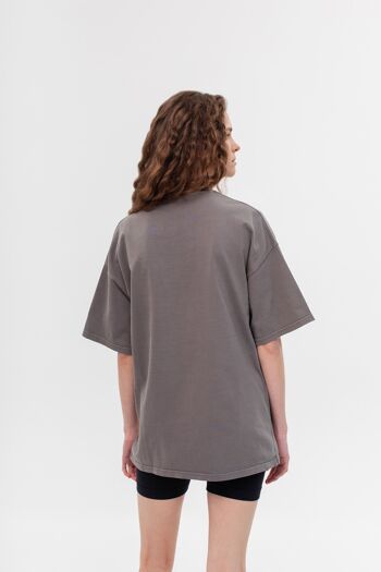 T-shirt oversize 100% coton biologique premium - Grigio Tempesta - 3