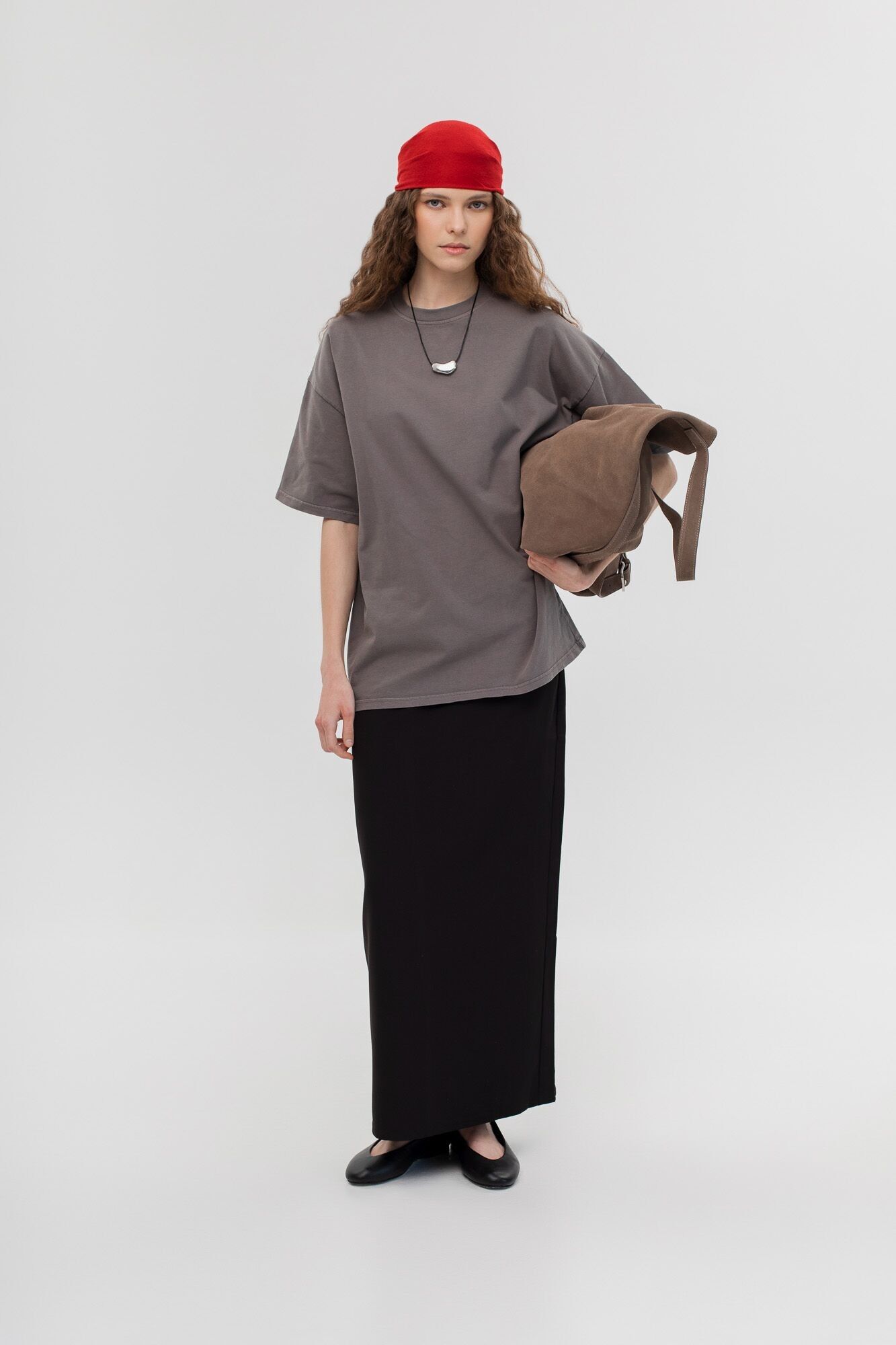 T-shirt oversize 100% cotone biologico premium - Grigio Tempesta -