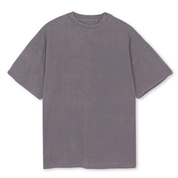 T-shirt oversize 100% coton biologique premium - Grigio Tempesta - 8