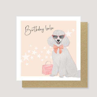 Carte d'anniversaire bébé caniche