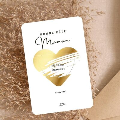Tarjeta rasca y gana personalizable, tarjeta de regalo del Día de la Madre, anuncio de embarazo, buena para