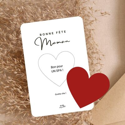 Mother's Day gift in the form of a customizable scratch card, Good for, pregnancy announcement